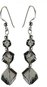 Pearl Paradise Long "Black Diamond" Swarovski Crystal Stone Dangle Earring
