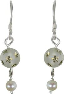 Pearl Paradise Dangling Sterling Silver Pearl Silver Dangle Earring