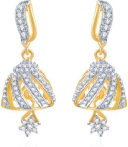 Sukkhi Lavish Yellow Gold , Rhodium Alloy Jhumki Earring