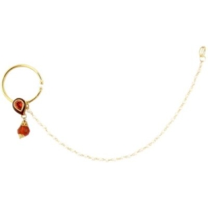 Radhesh Creation Crystal Yellow Gold Plated Brass Nathiya