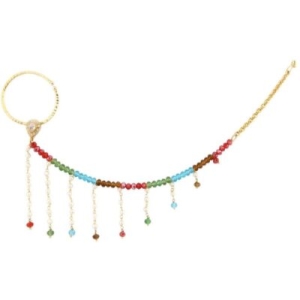 Radhesh Creation Crystal Yellow Gold Plated Brass Nathiya