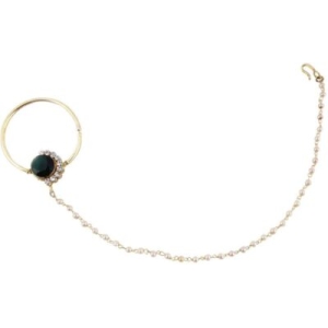 Radhesh Creation Crystal Yellow Gold Plated Brass Nathiya