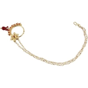 Radhesh Creation Crystal Yellow Gold Plated Brass Nathiya