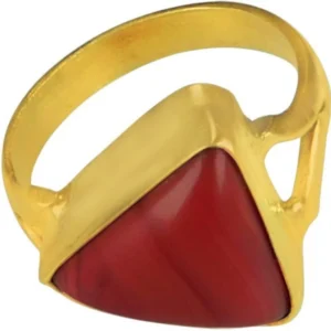 Asian Gems & Jewels 5.25 Ratti 5 Dhaatu Sterling Silver ,  Metal ,  Alloy Coral Ring