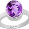 Clara Certified Katela 5.5 cts or 6.25 ratti Elegant Sterling Silver Amethyst Ring