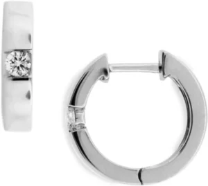 Deben & Hill Love Forever Swarovski Crystal Sterling Silver Hoop Earring