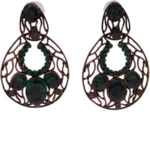 The Fine World Contemporary Design Brass Zircon Metal Drop Earring