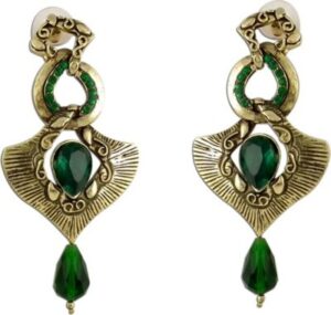 The Fine World Contemporary Design Brass Zircon Metal Drop Earring