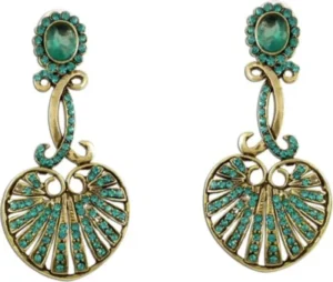 The Fine World Victorian Type Brass Zircon Metal Drop Earring