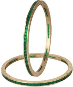 Dilan Jewels Alloy Crystal 18K Yellow Gold Bangle Set