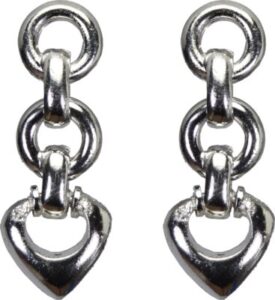 Pearl Paradise Love Lock Rhodium Silver Drop Earring