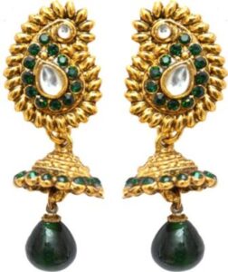 Ratnakar Mango Green K Copper Drop Earring
