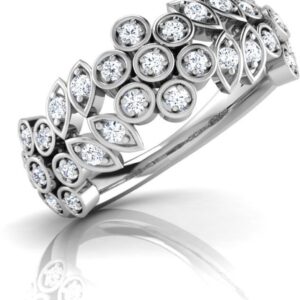 CaratLane Fantasia Band White Gold Diamond 18 K Ring