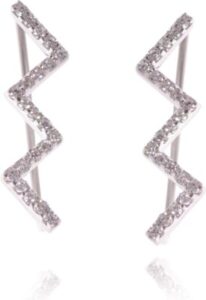 Kuhuk KUE005 Cubic Zirconia Silver Cuff Earring