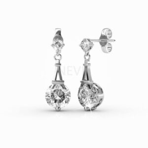 NEVI Elegant Brass ,  White Gold Crystal ,  Swarovski Crystal Metal ,  Crystal ,  Brass Drop Earring