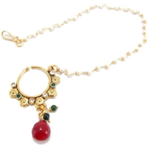9blings Cubic Zirconia Yellow Gold Plated Alloy Nose Ring
