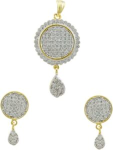 The Art Jewellery Pleasing Circular CZ Brass Jewel Set