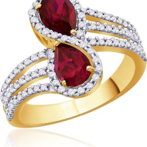 Karatcraft Duilla Ruby Gold Diamond 18 K Ring