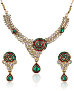 Shining Diva Green Drop Kundan Alloy Jewel Set