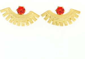 Exxotic Jewelz Diva Fashion Yellow Gold Cubic Zirconia Silver ,  Brass Cuff Earring