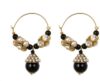 SP Jewellery Black Silver Pearl Alloy Hoop Earring