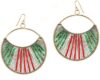 Trinketbag Red And Green Thread And Bead Alloy Dangle Earring