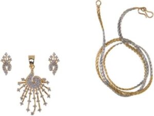 Taj Pearl Peacock Classic American Diamonds Alloy Jewel Set
