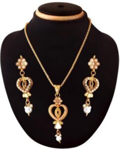 Variation White Heart Shape Designer Alloy Jewel Set